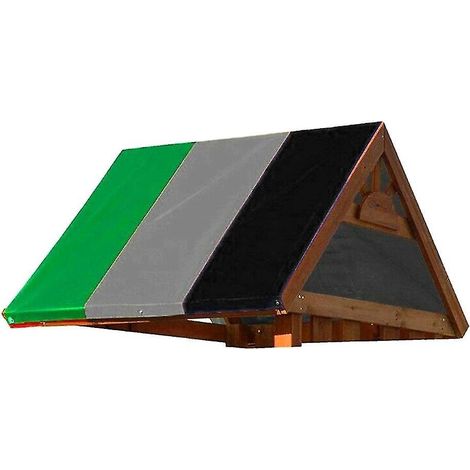 Couverture pour toboggan et cabane de jeux, auvent, abri de jeux, bâche de rechange pour aire de jeux, protection solaire pour enfants, vert, gris, noir (1/5)