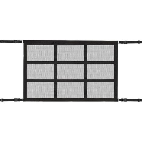 Organiseur de Toit Double Couche 80×52cm Universel Sac de Toit Voiture Filet Rangement pour Voiture Meuble Van Aménagé Multifonctionnel Coffre pour 4 Accoudoirs Plupart des Types (1/5)