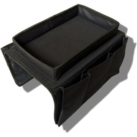 Sofa Armrest - Sofa Tray Folding Arm Storage Holder TableOxford Cloth Side Pockets for Couch (Noir) (1/4)