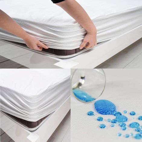Protège-Matelas 100x200 cm Imperméable Lot de 2 – Drap-Housse Alèse sans Bruit avec Élastiques Tout Autour, Respirant et Anti-Acarien, Housse Lavable Protection Literie Lit Simple (1/5)