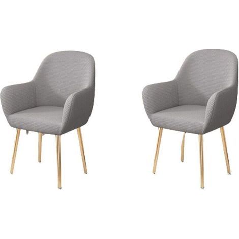 Stretch chair covers with armrests, light grey, set of 2 (1/3)