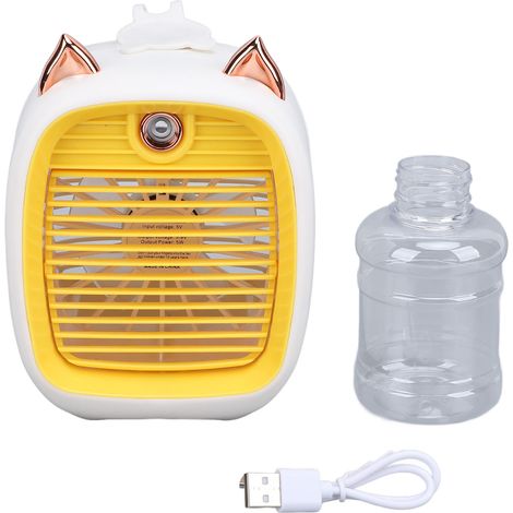 Ventilatore da Tavolo con Nebulizzatore – Serbatoio 220ml, Ricaricabile USB, Silenzioso – Design Moderno in ABS – Ideale per Ufficio e Camera da Letto (1/5)
