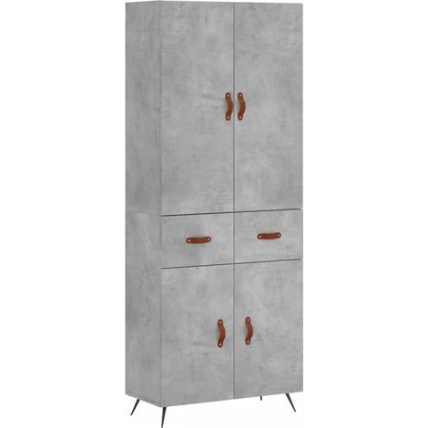 Credenza buffet cassettiera mobile contenitore organizer cucina soggiorno soggiorno alto 69,5 x 34 x 180 cm derivati del legno grigio 020034498