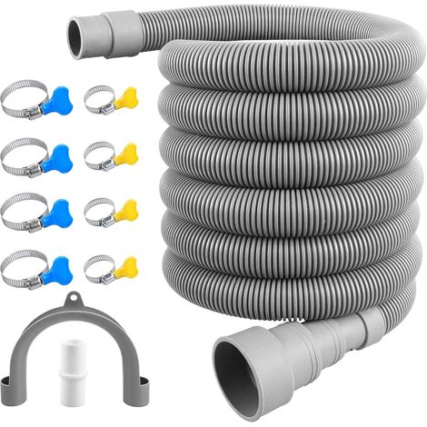 Tuyau Vidange Machine a Laver 1M avec 8 Pinces, Adaptateur et Support en U (1/5)