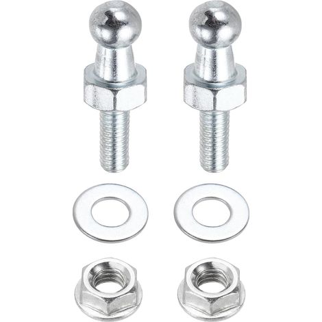 Boulon À Tige Sphérique Raccord Extrémité Ressort À Gaz Alliage Aluminium Accessoires Pour Montant Support Levage Pour Ressorts À Gaz À Tige Sphérique Capot, Argenté 2pcs (1/5)