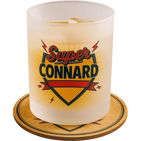 Verre avec sous-verre Super Connard (1/4)