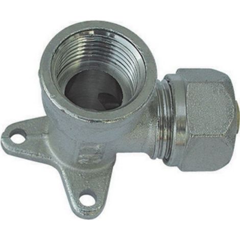 RACCORDO CURVO FEMMINA CON FLANGIA A 3 FORI TIEMME 1/2 x 20