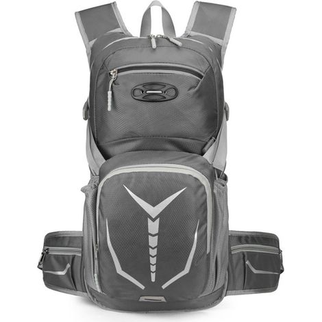 Sac à dos vélo imperméable en nylon avec système d'hydratation, grande capacité et fixation pour casque, accessoire extérieur résistant pour cyclistes (1/5)