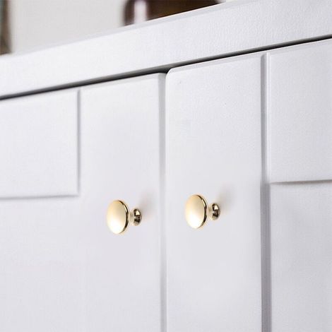 Set di 2 maniglie per mobili, maniglia per armadio, maniglia per cassetto, maniglia per mobile da cucina, colore oro, foro singolo, lega di zinco