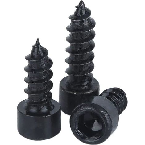 50 vis à tôle tête cylindrique hexagonale noire HA M2 M2.6 M3 M3.5, longueur 6-12 mm, pour meubles (1/2)