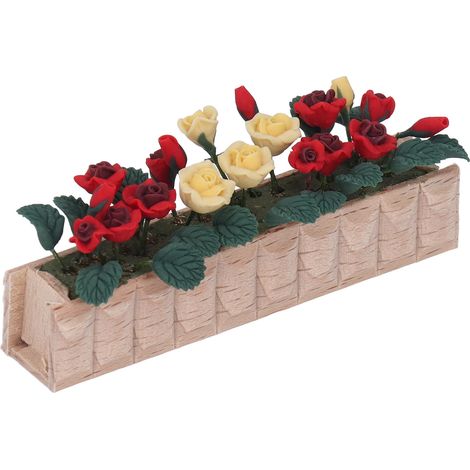 Plantes en pot miniatures pour maison de poupée à l'échelle 1:12, pot de fleurs décoratif léger en argile imitation pour enfants (1/5)