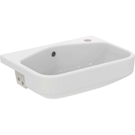 Ideal Standard i.Life S - Lavabo a semincasso, 50x36 cm, con troppopieno e foro per miscelatore a dx, bianco T458801 (1/5)