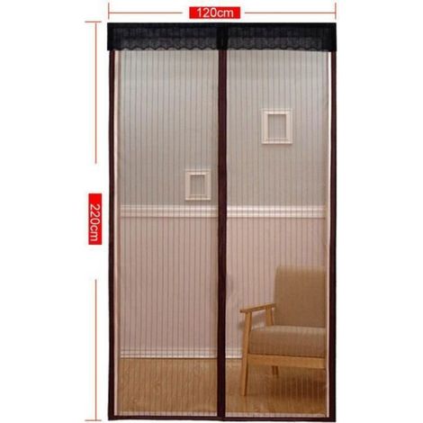 Moustiquaire De Porte - 120x220 cm - Fixation Auto-agrippante - Fibre De Verre - Noir (1/4)