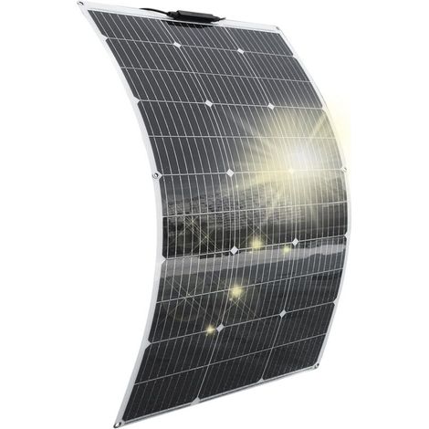 Panneau Solaire Flexible 100W 12V Monocristallin Panneau Solaire Souple Photovoltaïque Module pour Camping-Car Bateau Toit Balcon Jardin Caravane Yacht Charger 12V Batterie (1/4)