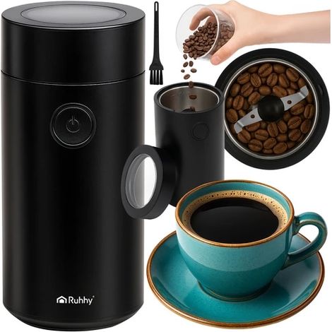 Moulin à café électrique pour grains de café, épices et noix, idéal pour la cuisine, la maison, le bureau et les voyages.-AquaForge (1/5)