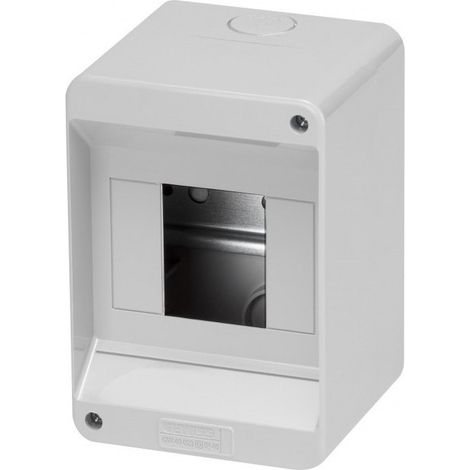 TRADE SHOP - Centralino Da Parete Esterno 4 Moduli Senza Portello Ip20 13x9x8.5cm Grigio Fg14012 - (1/5)