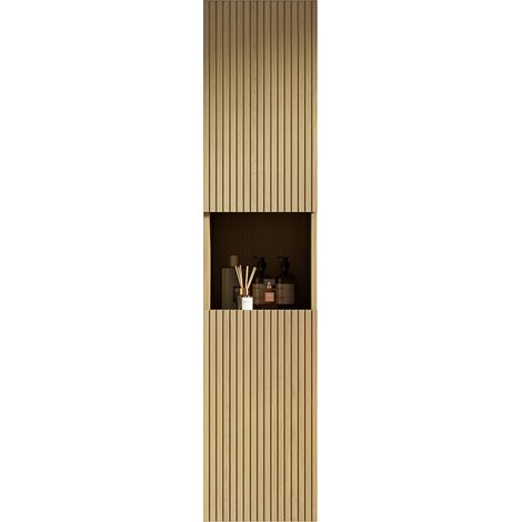 Rangement optimisé, armoire haute de salle de bain 160 cm avec 2 portes, pour salle de bain ou buanderie (1/5)