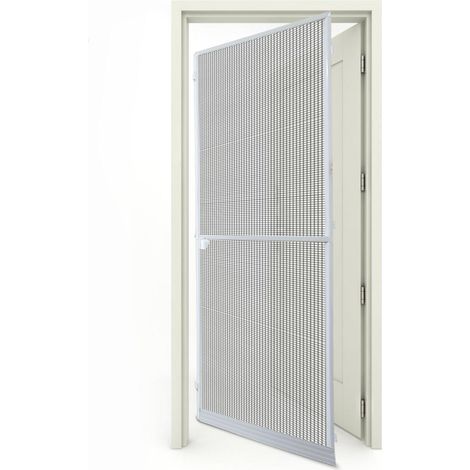 SWANEW 120x240CM Zanzariera Zanzariera da porta in alluminio con telaio zanzariera con garza protezione UV impermeabile Bianco (1/5)