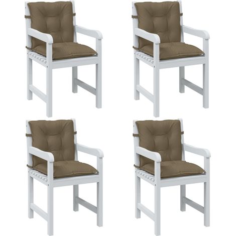 Coussins de chaise à dossier bas, lot de 4, tissu polyester taupe mélangé, 100 x 50 x 7 cm - PANGIVO (1/5)