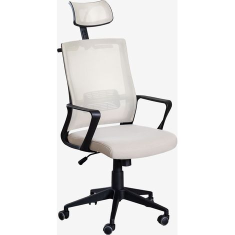 Silla de oficina con ruedas y reposacabezas en polipropileno Teill Black SKLUM             