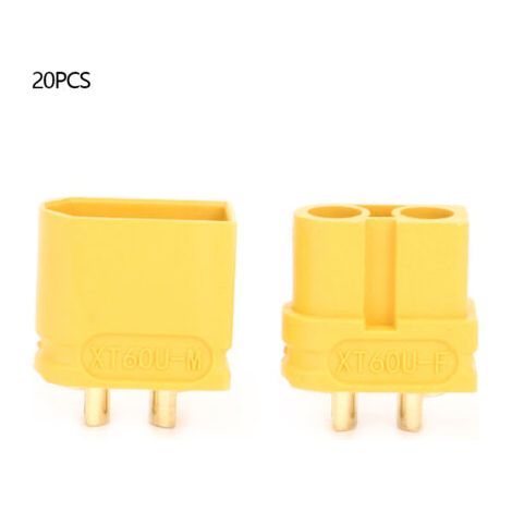 Connecteurs mâles et femelles XT60U, 10 paires, prise en laiton plaqué or, courant élevé pour modèle d'avion RC (1/5)