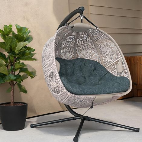Hamac en stahl Polyester PP Baumwolle 132 x 126 x 172 cm (1/5)