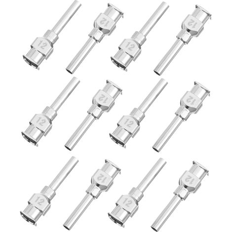12pièces Aiguilles Aspiration Acier Inoxydable Précises Pointes Émoussées Robustes Aiguilles Non Pliables Pour Applications De Dosage De Précision (1/5)