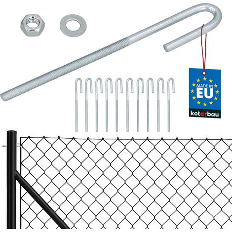 KOTARBAU® Lot de 10 Tendeur Grillage M6, Tendeur Cable pour Clôture, Acier Galvanisé, Crochet Fileté avec Écrou et Rondelle, Tendeur Fil de Fer, Argenté, Ouvert (1/5)