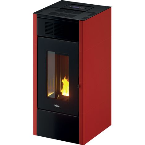 Pegaso Saba - Stufa a pellet canalizzabile da 14 Kw rossa
