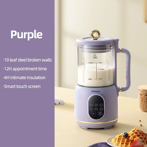 (Violet 220V) Machine à lait de soja électrique 800 ml, extracteur de jus, mixeur, mixeur multifonction haute vitesse (1/5)