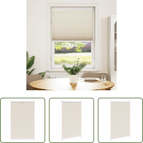vidaXL Sonnenschutz - Plissee Rollo Jalousie Plisseerollo 90x150cm Creme (1/5)