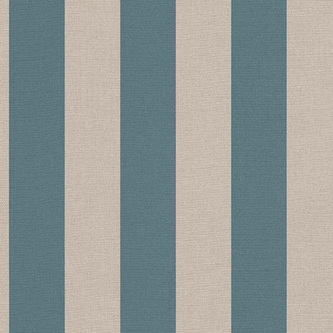 Papier peint à rayures bleu beige Papier peint maritime couleur pétrole Papier peint intissé classique à rayures (1/7)