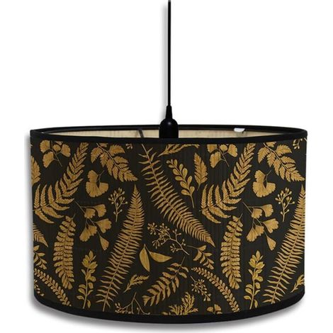 (Gold Leaf) Vintage Floral Bamboo Lampshade, Diameter 30cm Replacement Lampshade for Home Hotel Decoration, Bedside Lamp, Table Lamp, Floor Lamp, Ceiling Lamp (1/4)