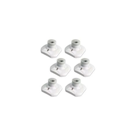 E27-Schraubfassung für Deckenleuchten, E27-Garagenleuchtenfassung, 220–240 V Wechselstrom, LED-Lampenfassung, E27-Sockel für Deckenleuchten, weißer Kunststoff-Lampensockel für Wandleuchten, 6er-Pack – (1/4)