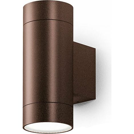 Applique led gea led lily b ges1067 gu10 ip54 marrone lampada parete alluminio biemissione classico