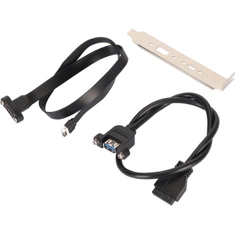 Câble panneau avant Type E vers USB-C, 1,6 pi (0,5 m), 20 Gbit/s, prêt à l'emploi, avec support de fixation (1/5)