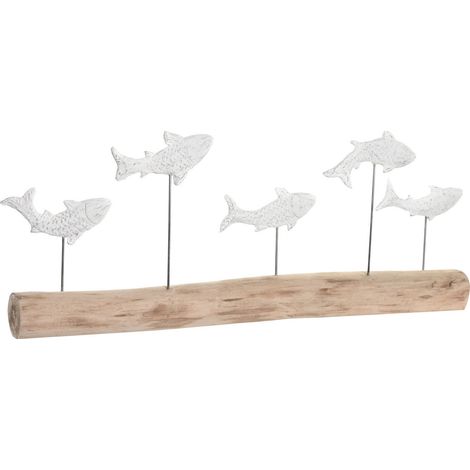 DKD Home Decor Statua Decorativa marron et blanc 77x8x31 cm (1/3)