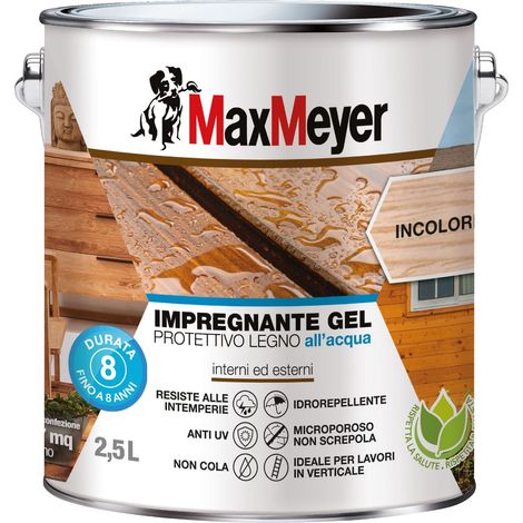 MaxMeyer Impregnante Gel Protettivo Legno All'acqua, Incolore, 2.5L (1/5)