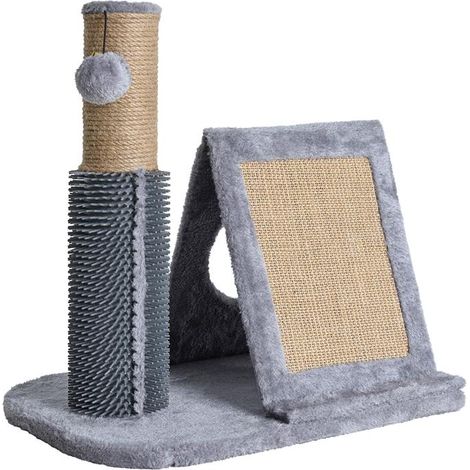 Katzen Kratzpfosten Kratzbaum Kratzsäule Katzenkratzbaum Kratzbrett Kratzmatte Grau (1/5)