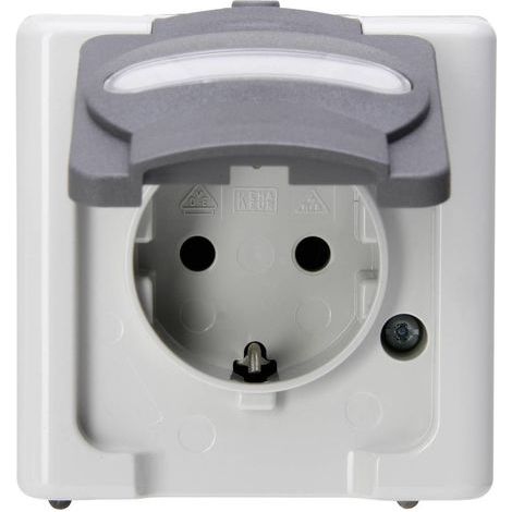 Prise 2P+T avec clapet Kopp 103356006 BlueElectric gris (1/3)