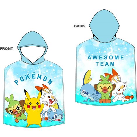 Poncho de plage micro enfant Pokemon 55 x 110cm