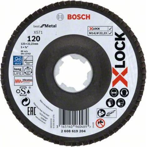 Bosch X-LOCK X571 disque abrasif noir et blanc 125 mm