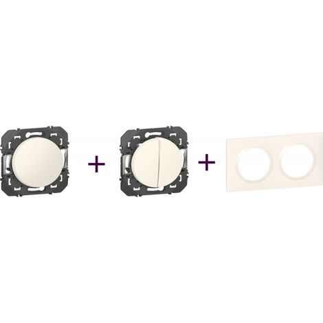 Legrand Dooxie Pack Transformateur plus Poussoir plus plaque 2P Blanc (1/4)