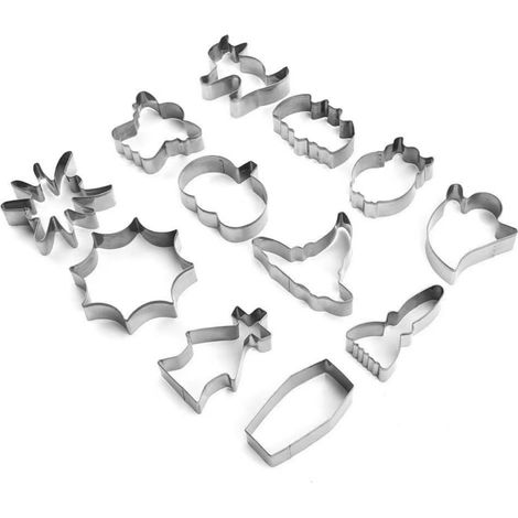 Emporte Pièce Halloween, 12pcs emporte piece patisserie en Acier Inoxydable,emporte piece, pour Cuisson moule halloween Bricolage, déco halloween de Biscuits, Cadeaux pour Enfants (1/4)