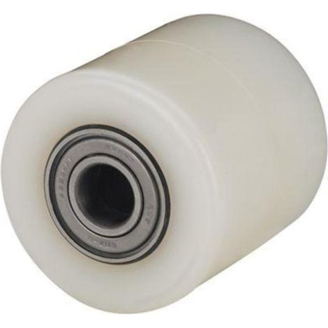 rodillo transpaleta knb80-20-50 nylon blanco extrafuerte eje bolas