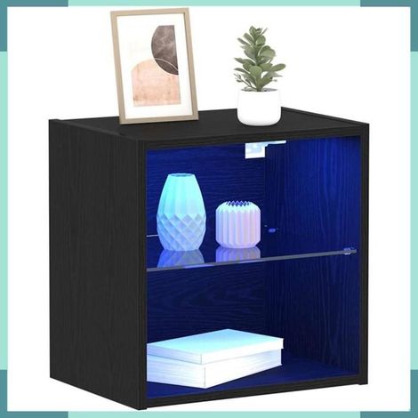Étagère flottante - 863094 - Noir - LED intégrée - 3 étagères (40 x 28,5 x 40 cm) (1/5)