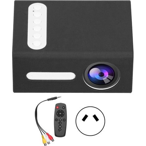 Mini vidéoprojecteur LED portatif T300 pour maison, cinéma familial enfants, lecteur multimédia vidéo, 100-240V (Noir Blanc, prise AU) (1/5)