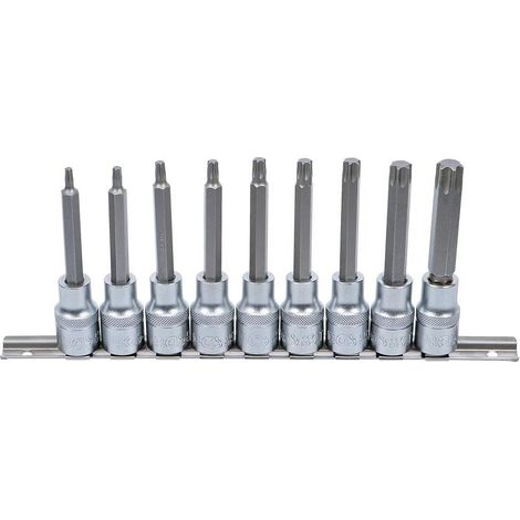 Jeu de Douilles et Embouts 9 pcs - Carré Femelle 12,5 mm (1/2), Profil Torx - Polyvalent et Pratique - D-Work (1/5)