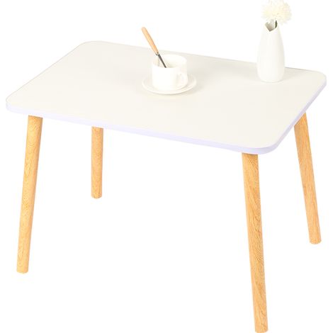 Haloyo® Table Basse, Table de Salon Moderne Minimaliste, assemblage facile, 60x40x40cm, blanc (1/5)