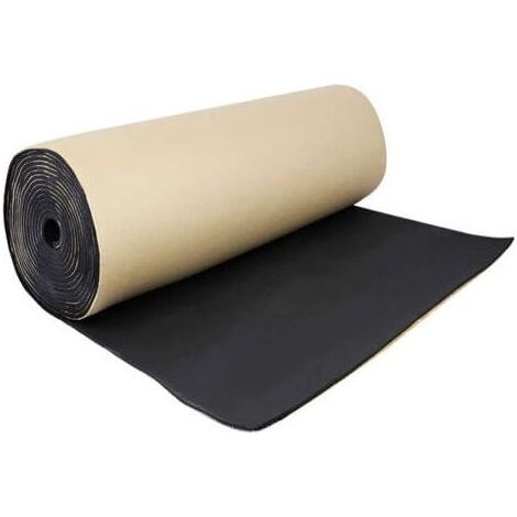 -Isolation phonique insonorisee de voiture insonorisant mousse acoustique anti-bruit coton auto-adhesif isolation thermique mousse insonorisant, 1 rouleau 100 cm 100 cm, 3 mm, modele : noir 14 (1/4)